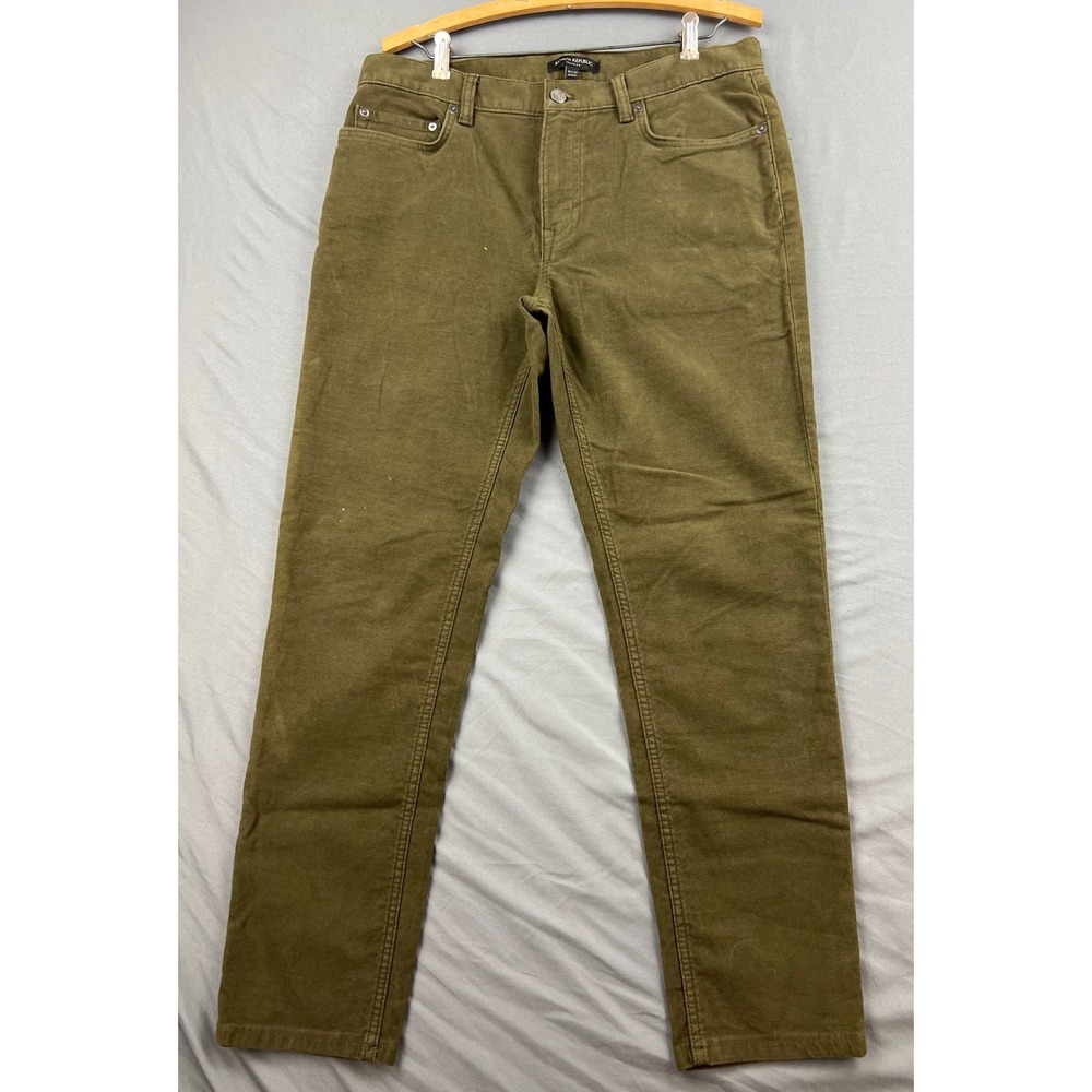 Banana Republic Traveler Pants Mens 32x30 Athletic Tapered Olive Green Good